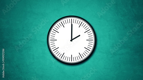 Wallpaper Mural Office clock on the wall making full twelve hours turn, passing of time around the clock, clock face time lapse Torontodigital.ca