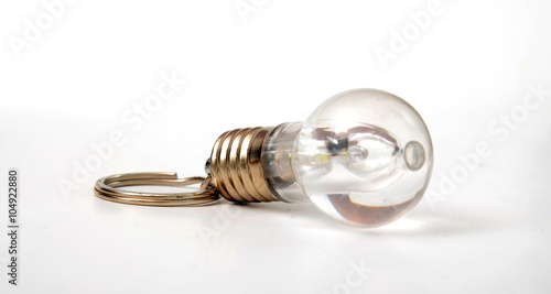 Light bulb key holder on white