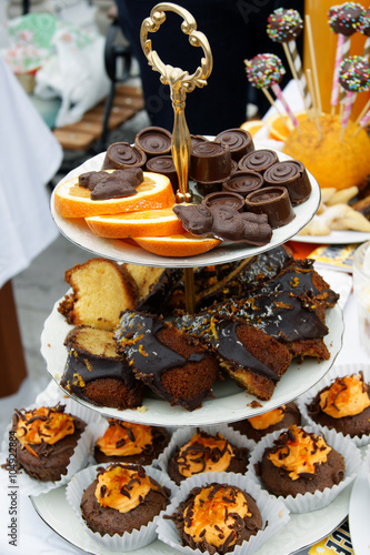 Shelves with sweets photo