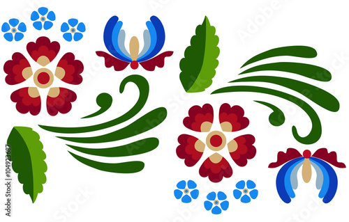 Floral folk ornament