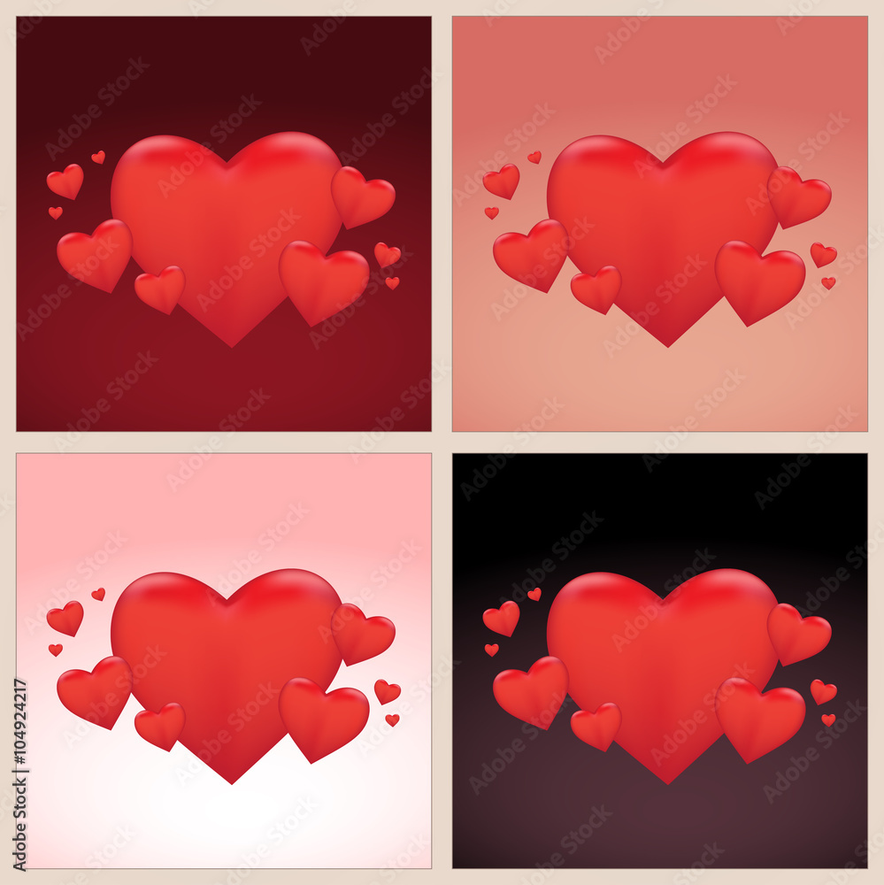 Heart creative poster. Vector art.