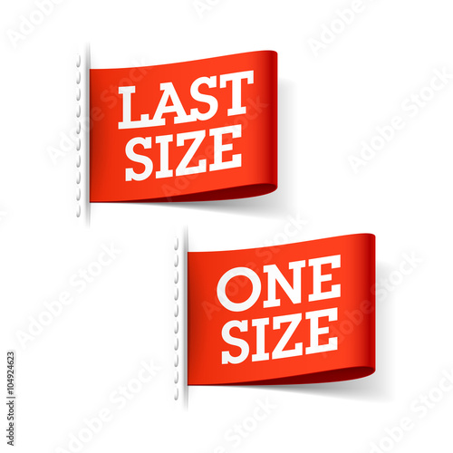 Last Size and One Size clothing labels 