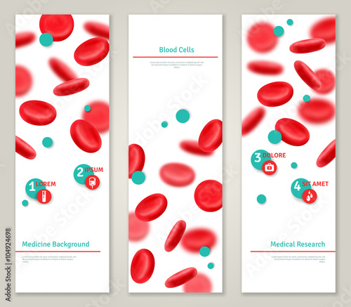 Blood cells. Medical concept banners set. 