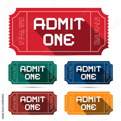 Admit One Tickets Set - Vector Illustration