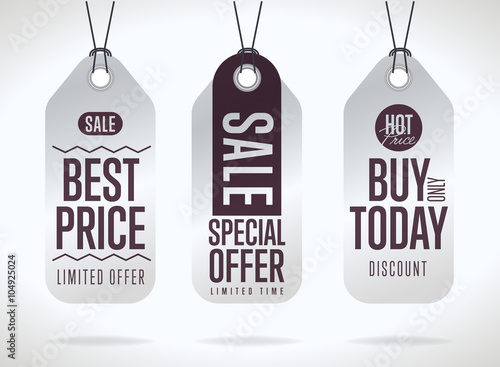 Sale tag vector isolated. Sale sticker with special advertisement offer. Best price tag. Buy today tag. Special offer tag.