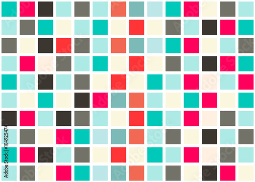 Retro Web Design Seamless Tiles - Mosaic Square Background Vector Texture