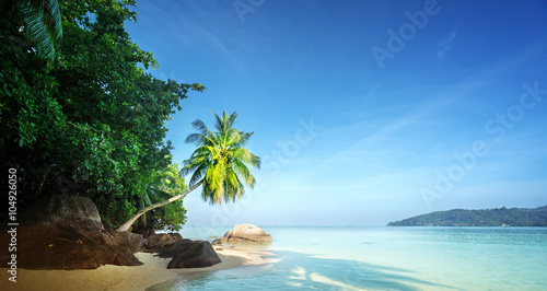 early morning  Seychelles beach