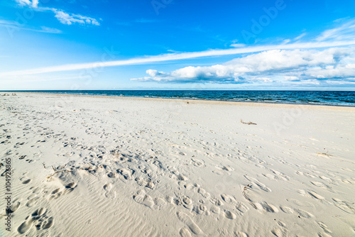 Beautiful sandy beach landscape, Leba, Baltic Sea, Poland