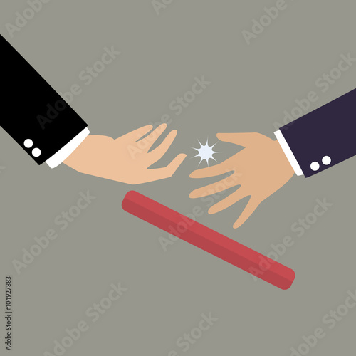 Businessman fail to passing the baton in a relay race