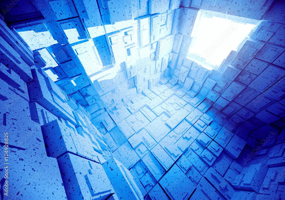 Obraz premium Empty blue abstract room interior. 