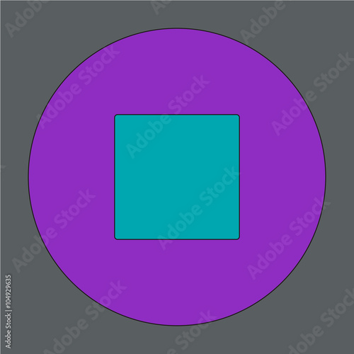 Stop Button Icon Line Design