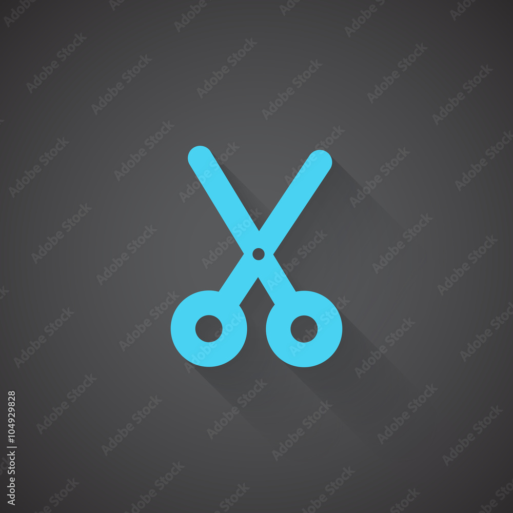 Flat Scissors web app icon on dark background Flat Scissors web app icon on dark background
