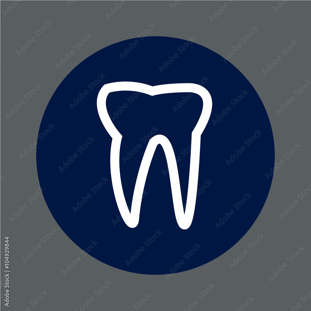 Tooth Button Icon Line Design Tooth Button Icon Line Design