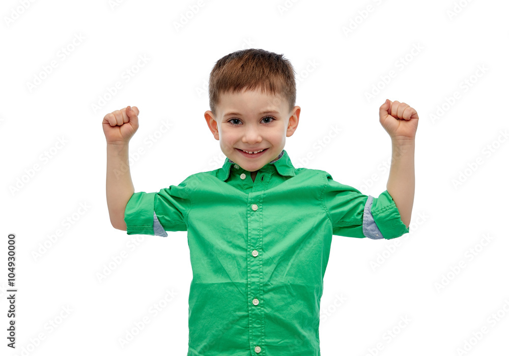 happy smiling little boy with raised hand happy smiling little boy with raised hand