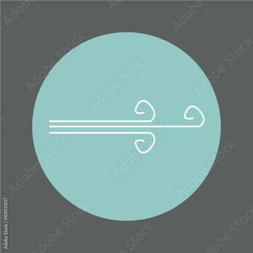 Windy Weather Button Icon Line Design