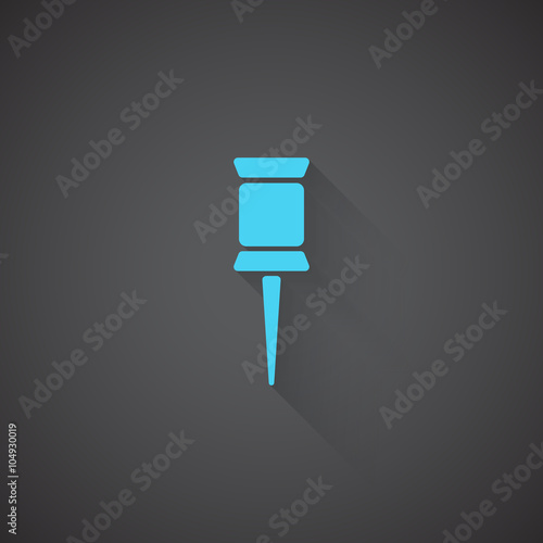 Flat Pushpin web app icon on dark background