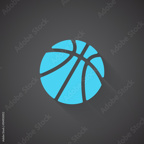 Flat Basketball web app icon on dark background
