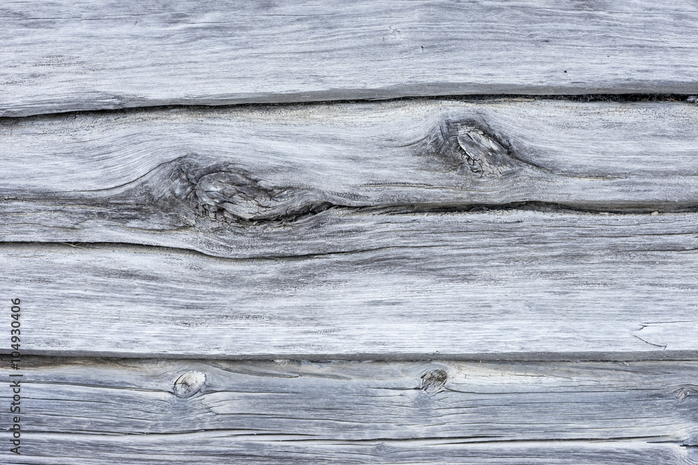 Naklejka premium Old gray wood wall pattern. Wooden house texture. Estonian culture, architecture