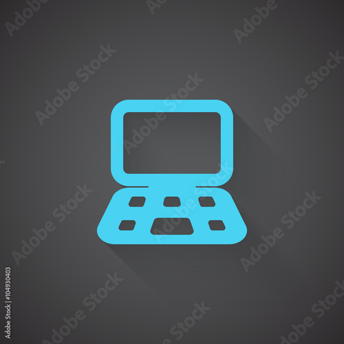 Flat Computer web app icon on dark background