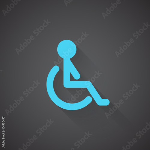 Flat Wheel Chair web app icon on dark background