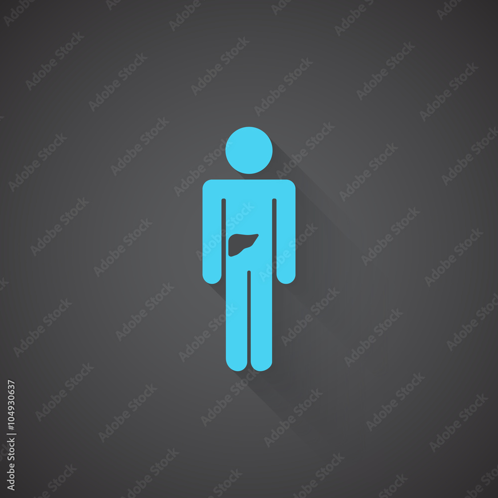 Flat Liver web app icon on dark background Flat Liver web app icon on dark background