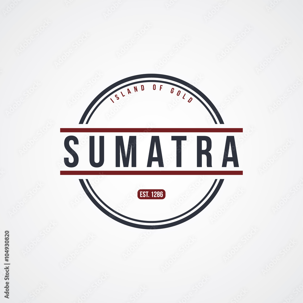 Obraz premium sumatra badge indonesia label theme