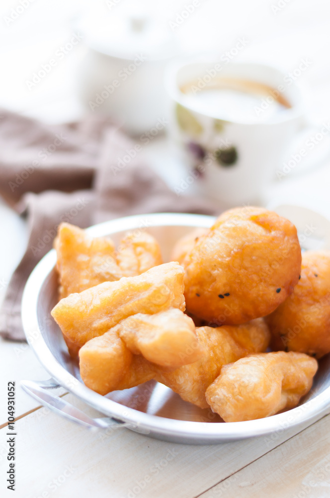 Fried bread stick or popularly known as You Tiao, a popular Chinese food Fried bread stick or popularly known as You Tiao, a popular Chinese food