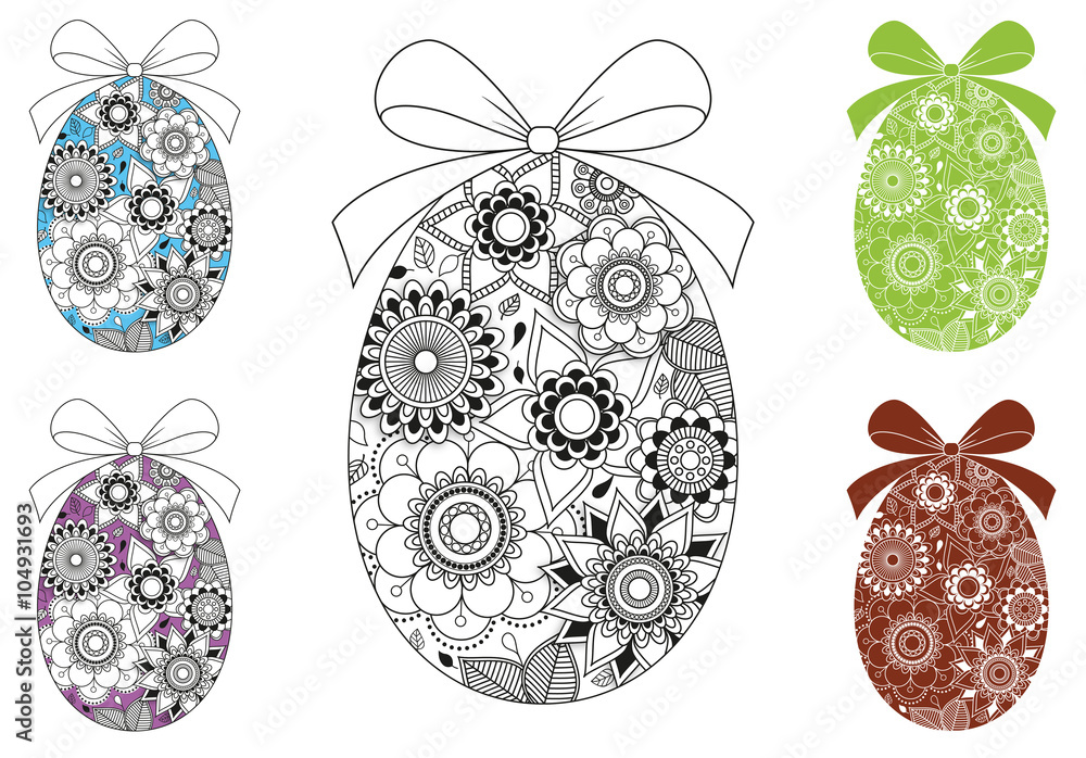 Œufs de Pâques Mandala à colorier-1 Stock Vector | Adobe Stock