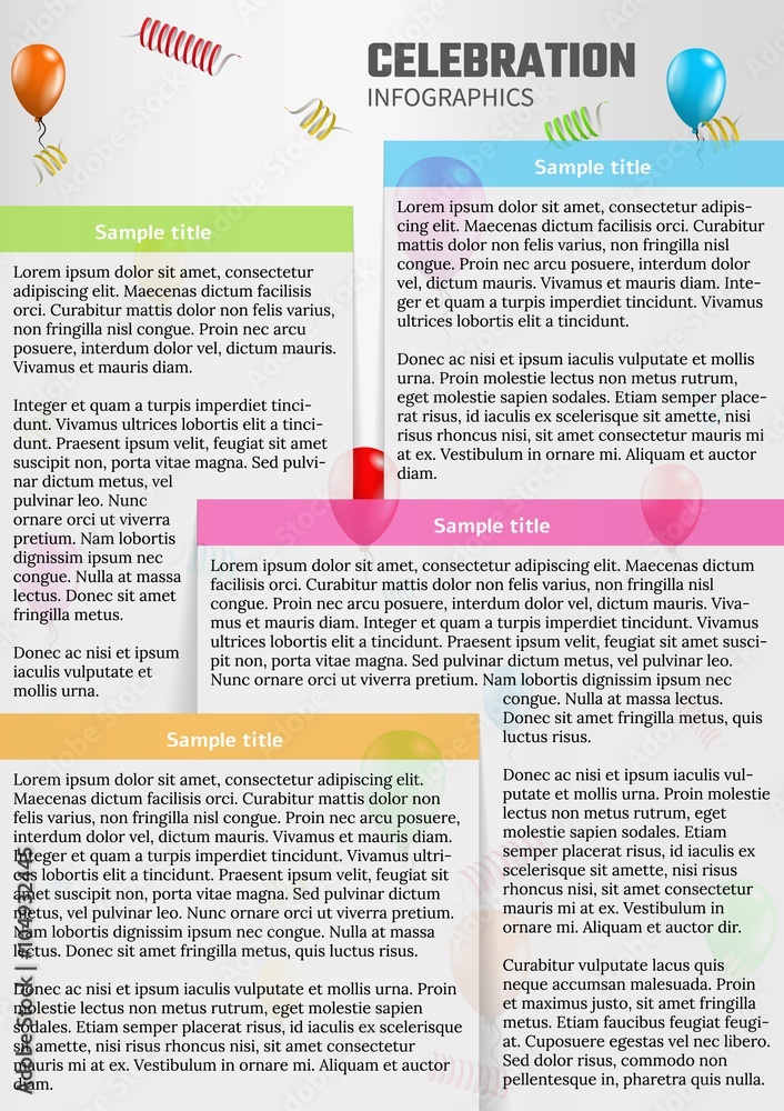 celebration infographics with balloons celebration infographics with balloons