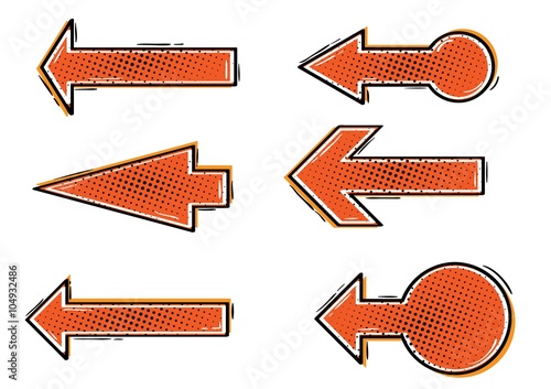 arrows retro comic style