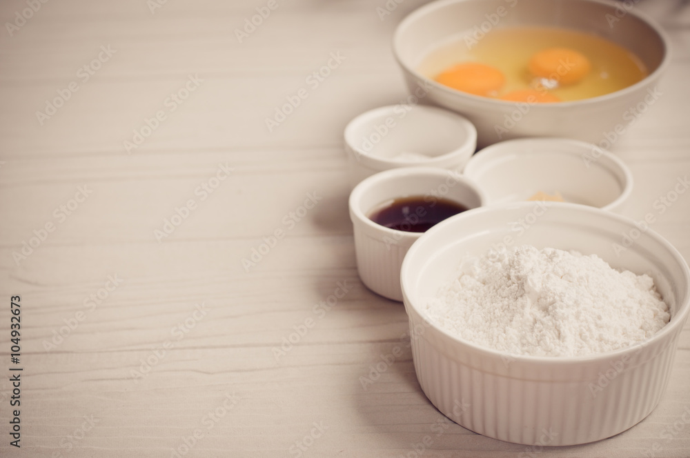 Ingredients for baking cake Ingredients for baking cake