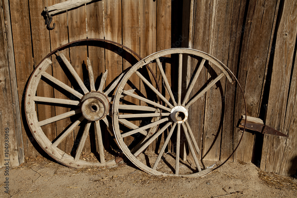 Old Wooden Cart Wheels