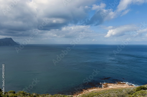 Scenic View to False bay from Cape of Good Hope hill, South Africa