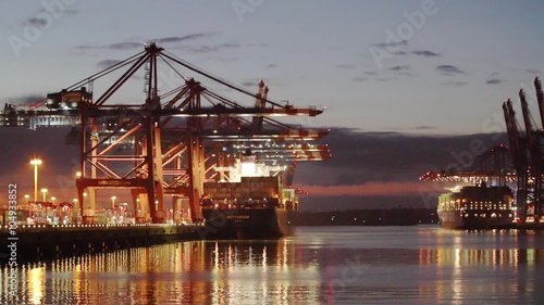 Container terminal in Hamburg harbour, Germany. photo