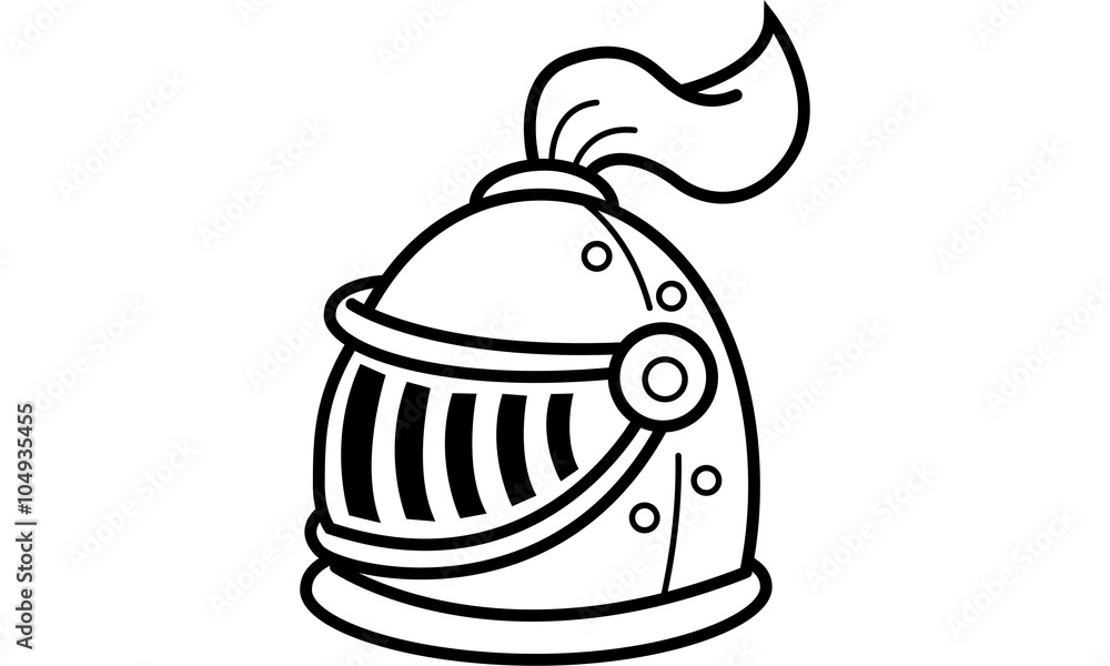 Cartoon illustration of a knight's helmet. Cartoon illustration of a knight's helmet.