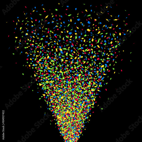 Colorful confetti cannon shot