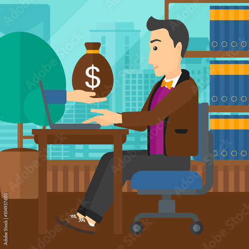 Businessman working in office.