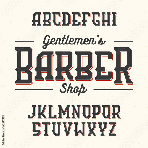 Gentlemans Barber Shop vintage style font