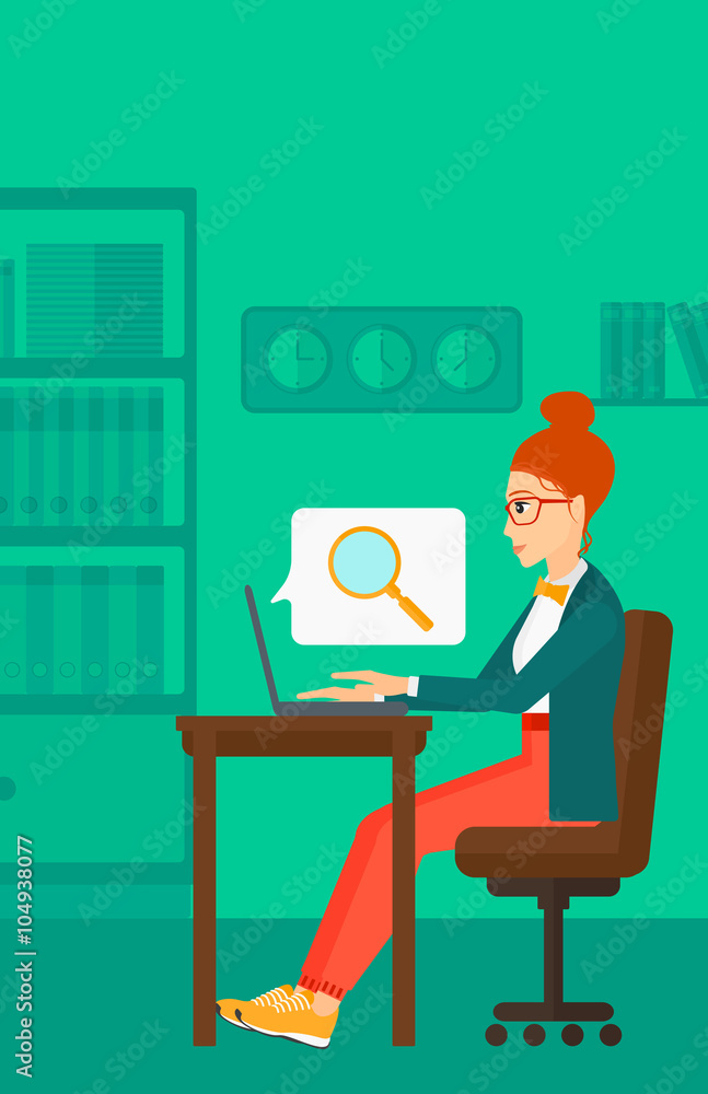 Woman working in office. Woman working in office.