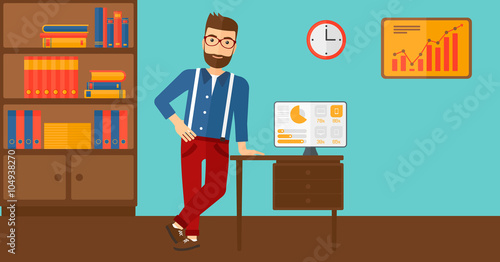 Cheerful office clerk.