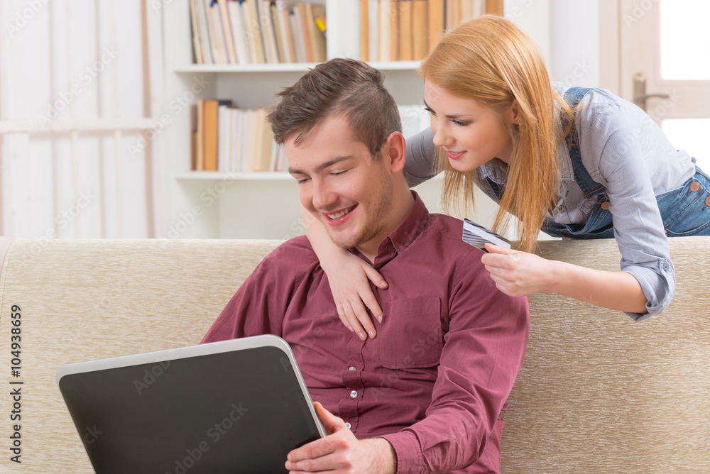 On-line shopping with credit card On-line shopping with credit card