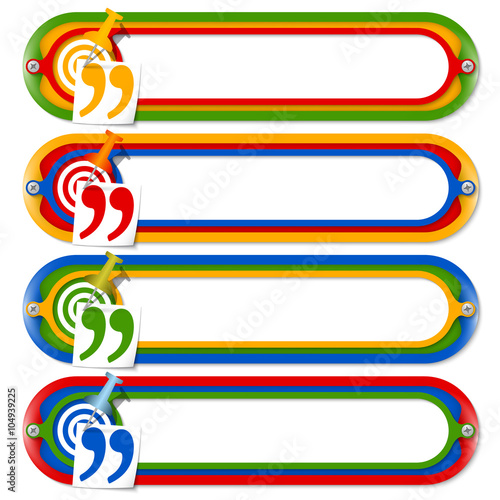 Four colored frames for any text with quotation mark