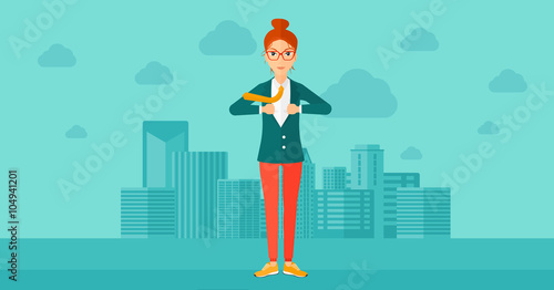 Business woman taking off jacket.