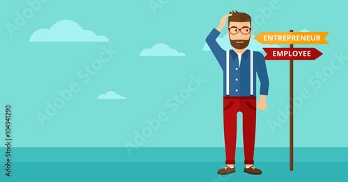 Man choosing career way.