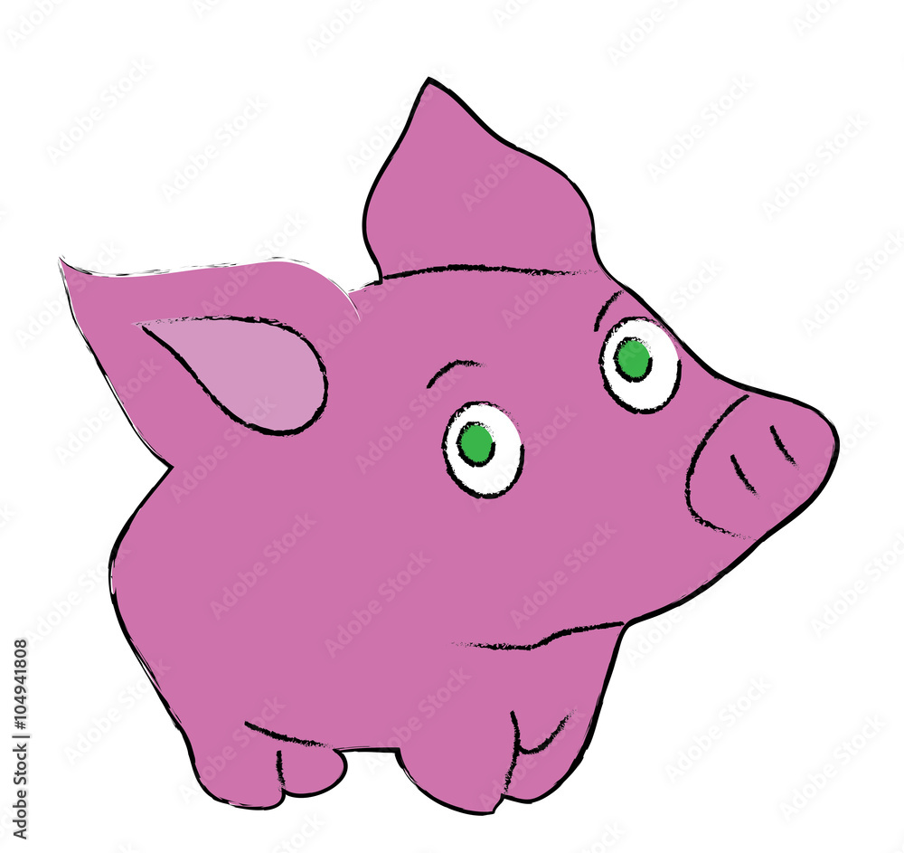 Fototapeta premium piggy cute