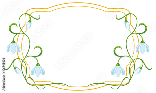 Color frame with flowers