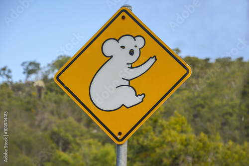 Fototapeta Naklejka Na Ścianę i Meble -  Koala warning sign in Queensland, Australia