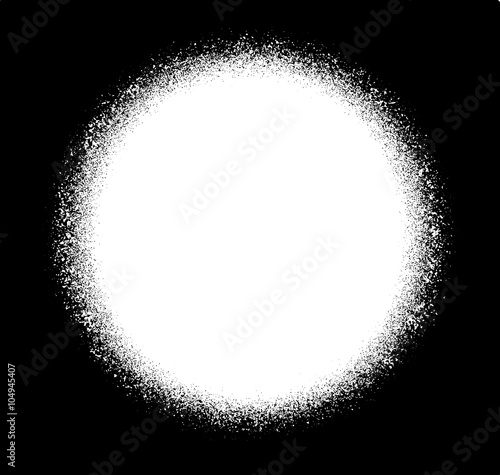 Black round frame in grunge style. Grunge background