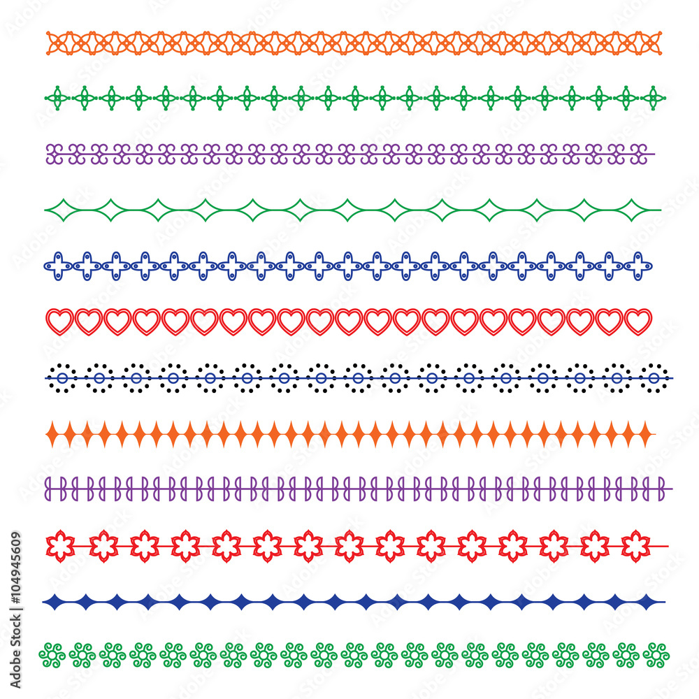 Set of colorful borders.