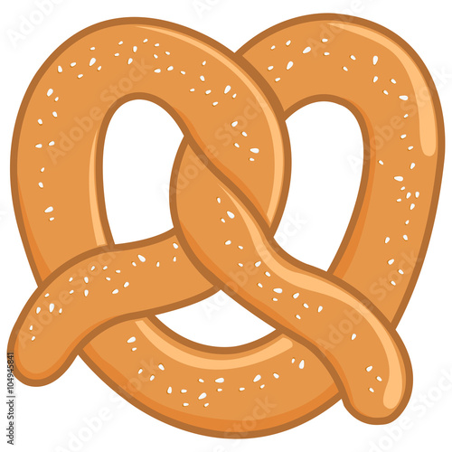 Pretzel on white background. Vector illustration